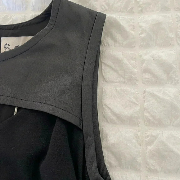 Sea New York wool leather trim ruched mini dress - Picture 5 of 11